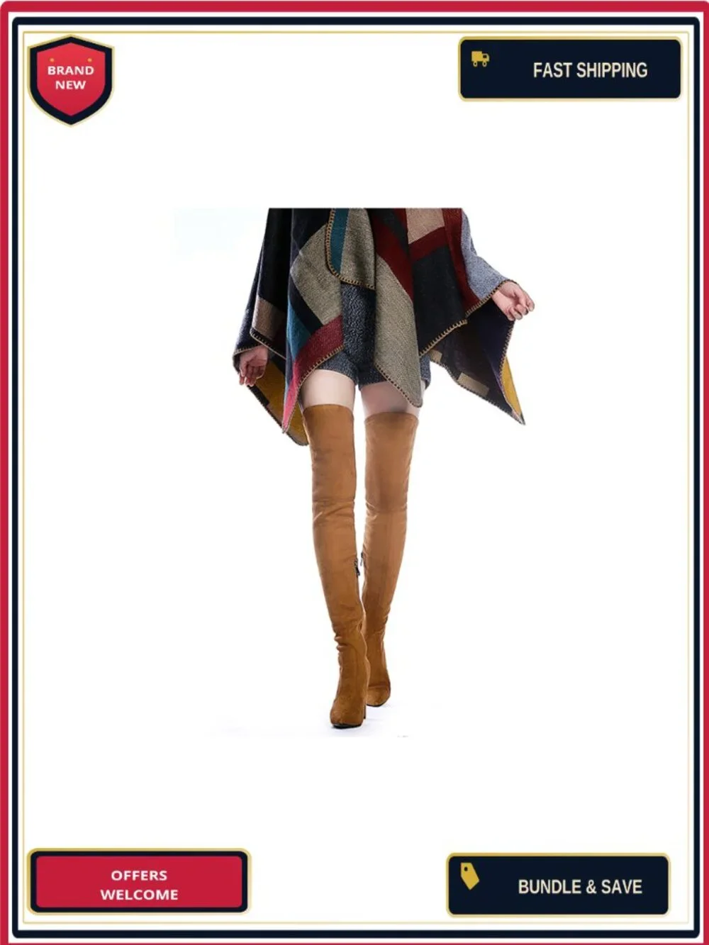 Stretch Suede Chunky Heel Over The Knee Boots Thigh High